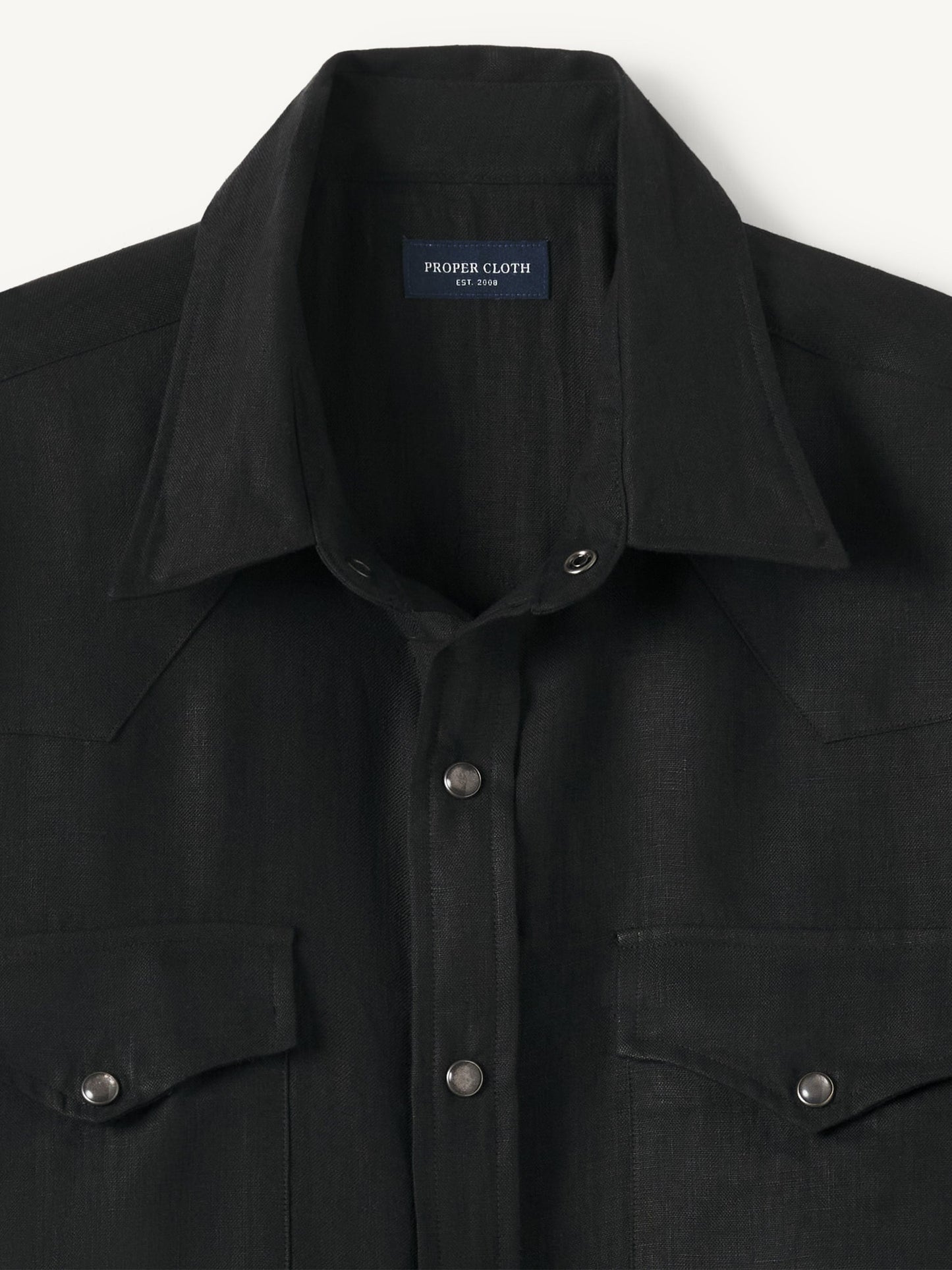 Men’s Black Western Snap Button Shirt – Premium Long Sleeve Casual Shirt with Dual Chest Pockets (S–6XL)