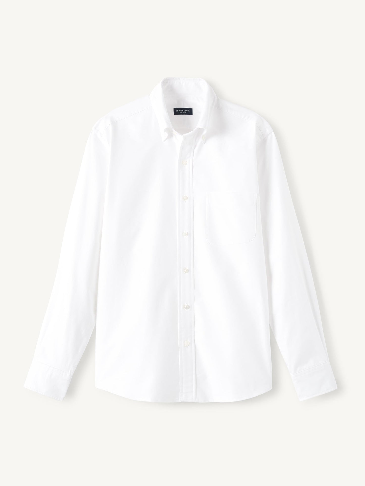 Men’s White Oxford Button-Down Shirt – Classic Long Sleeve Cotton Dress Shirt with Chest Pocket (S–6XL)