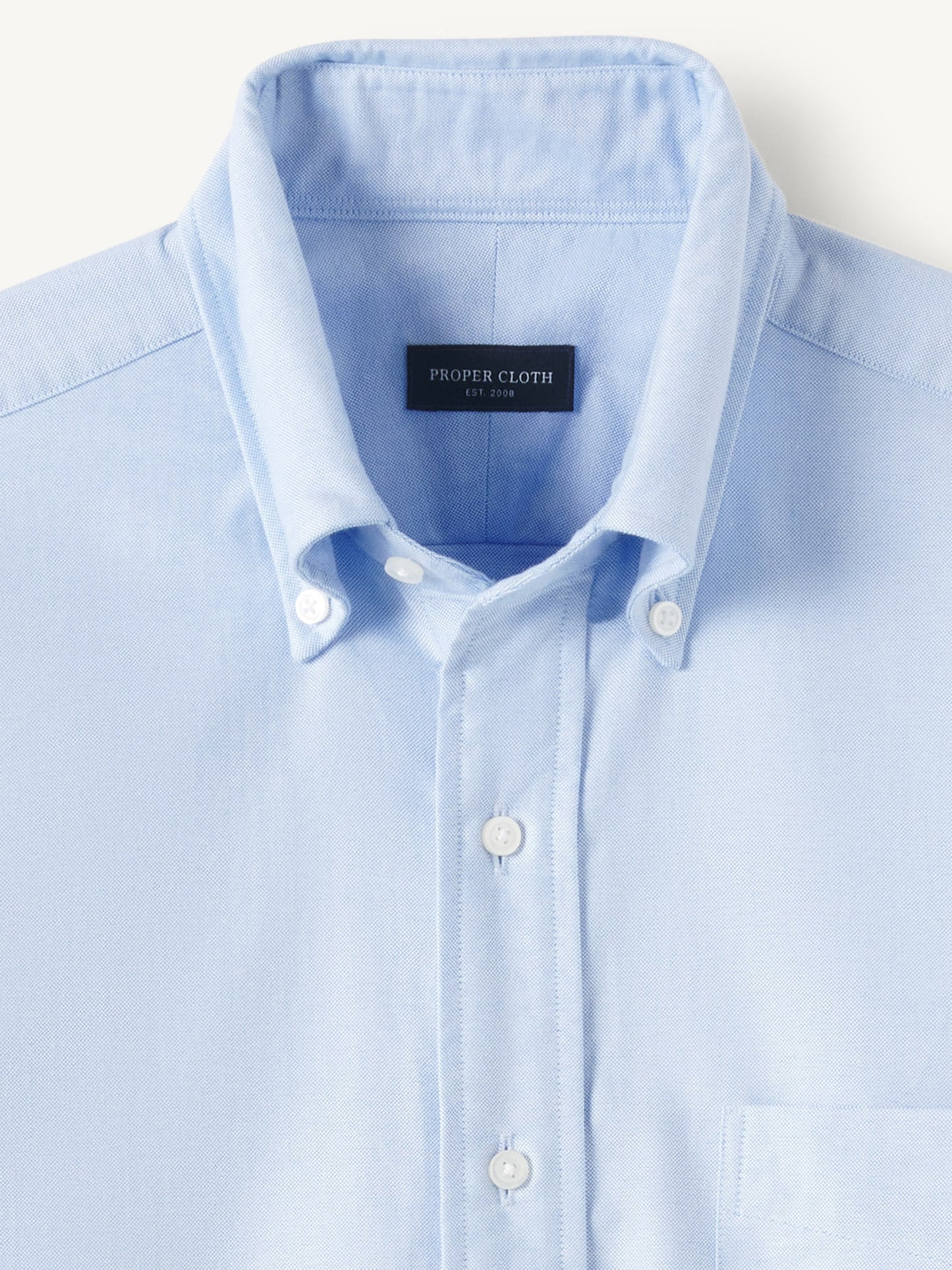 Men’s Light Blue Oxford Button-Down Shirt – Classic Long Sleeve Cotton Dress Shirt with Chest Pocket (S–6XL)